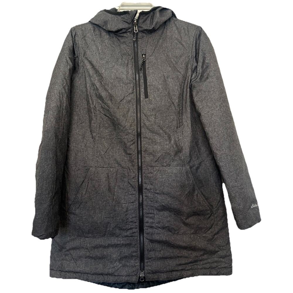 Eddie Bauer Womens Small gray travex Reversible quilted puffer insulated jacket